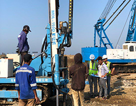 Construction site of anti floating anchor rod, Indonesia